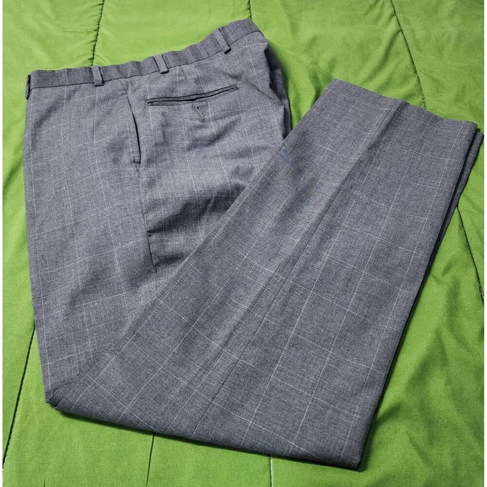 Brooks Brothers 346 Regent Fit Flat Front Plaid Men's Dress Pants Size 35X31